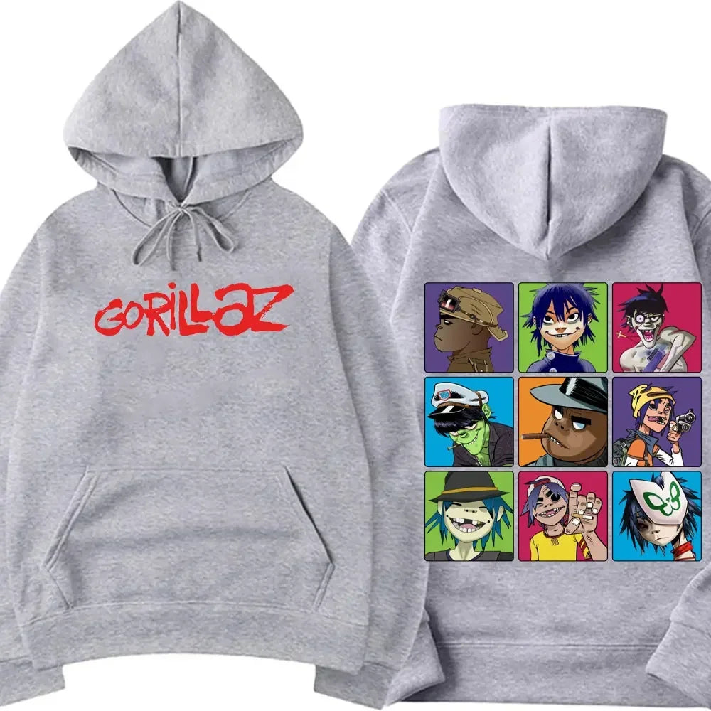 Funny Music Band Gorillaz Demon Days Hoodie Boy Crazy Hoodied Round Collar Long Sleeve T Shirts Clothing Casual Graphic Hoody