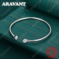 925 Sterling Silver, Plain And Adjustable Bangle, Delicate And Cute Wedding/Party Jewelry For Women.
