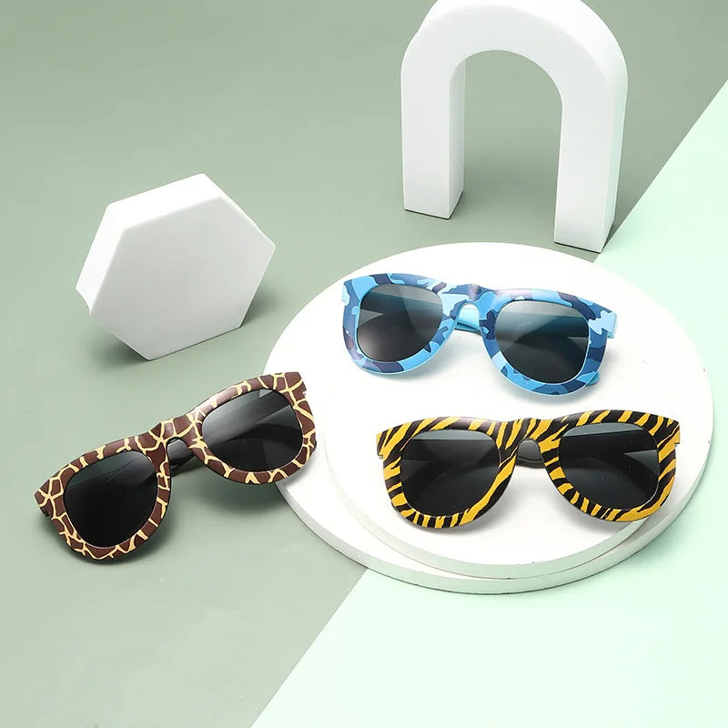 Kids Sunglasses Children Plastic Funny Animal Print Novelty Glasses Party Favors Toy Gift Wholesale Tiger Zebra Cow Camouflage