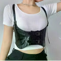 Women Fashion Belt Wide Corset Leather Corselet Modeling Waist-to-Shoulder Leather Belt Body Harness Goth Clothing Accessories