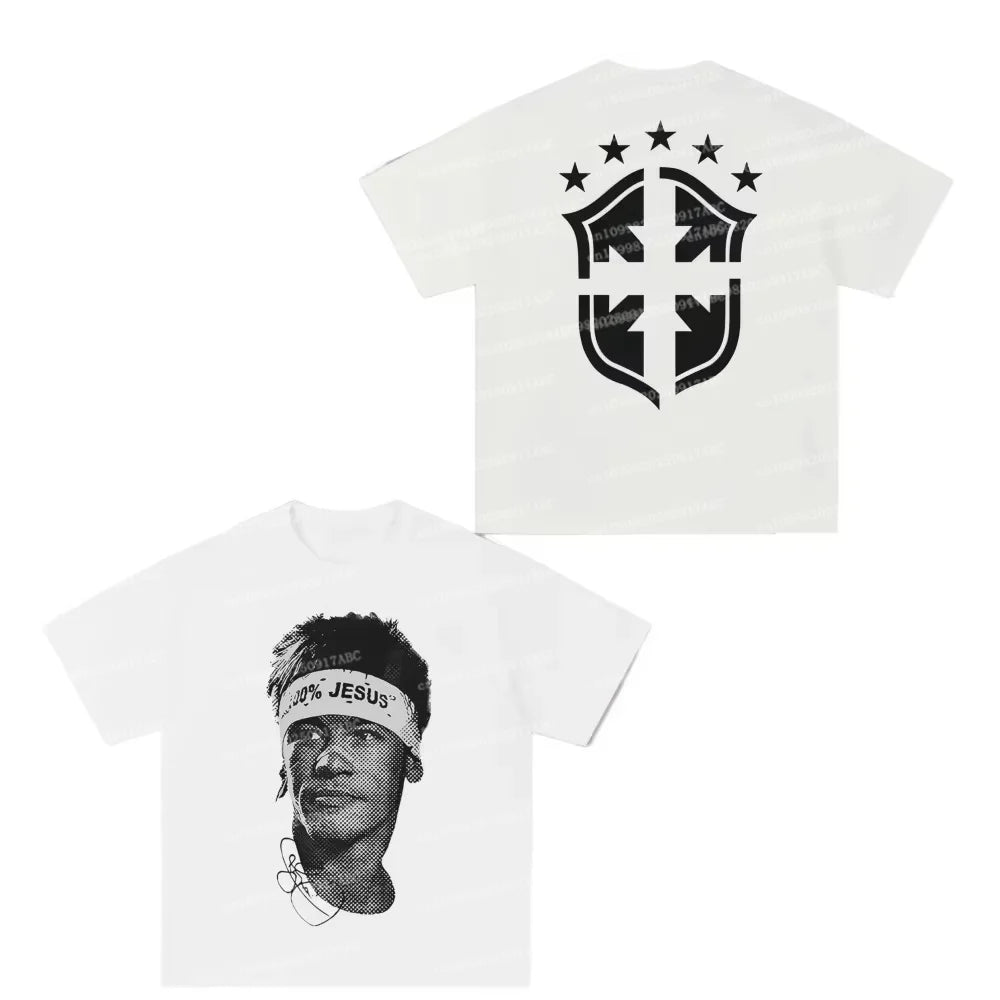 Kid T-thirts Cristiano Ronaldo Pure Cotton American-style Streets Both Sexes Vintage Print Women Short-sleeved Kid T-shirt