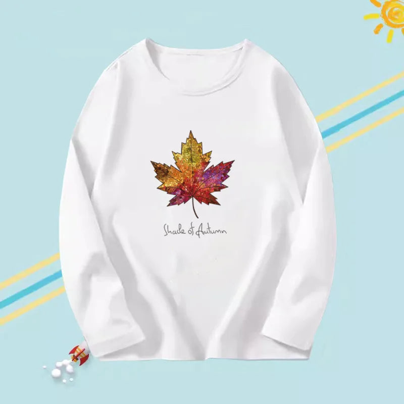 Kids Long Sleeve T-shirts Casual Boy Spring Autumn Base Tee Tops Big Boy Music Fashion T-shirts