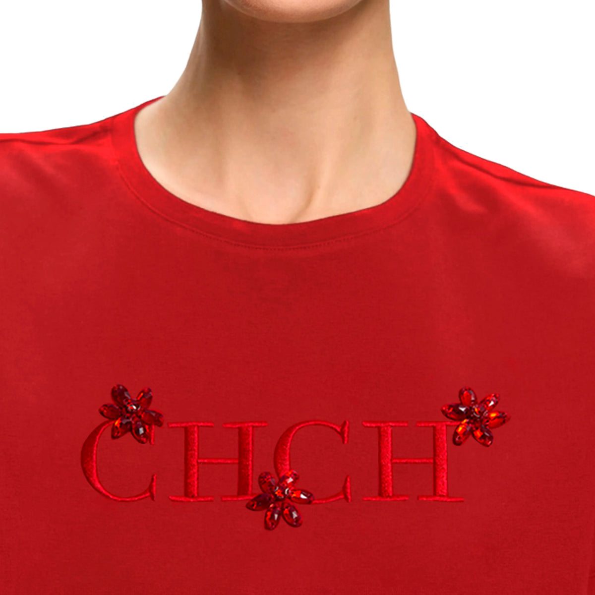 Women's T Shirts O Neck Short Sleeve Casual Temperament Sequin Embroidery Cotton Female Tops Summer Women Tee Shirts