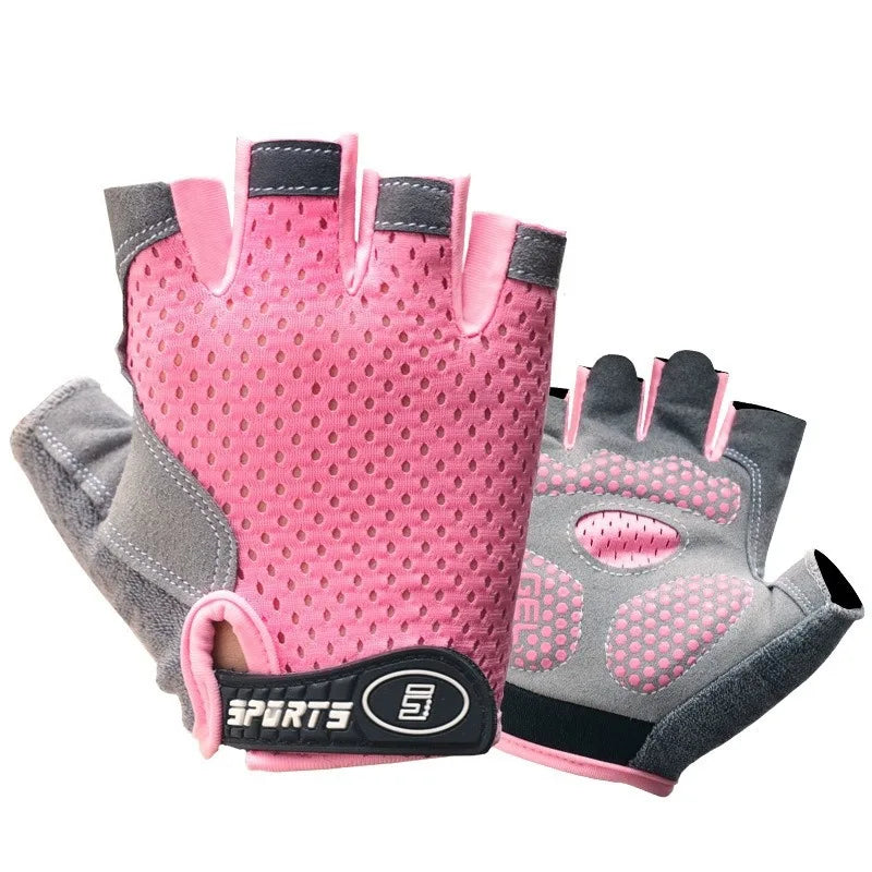 Kids Cycling Skateboard Gloves Anti-Slip Summer Spring Sports Breathable Half-Finger Gloves Shock-Absorbing Children Aged 4-12