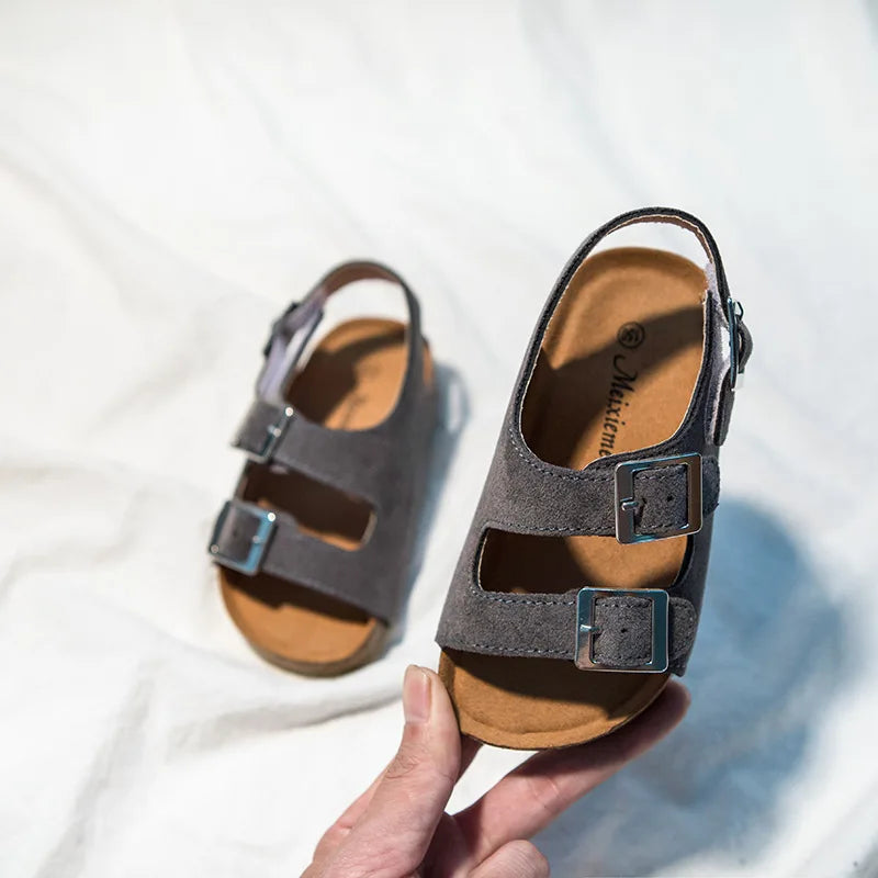 kid's Summer Boys And Girls Leather Sandals For Children Beach Shoes Kids Sports Soft Non-slip Casual Toddler Sandals 2-12 Years