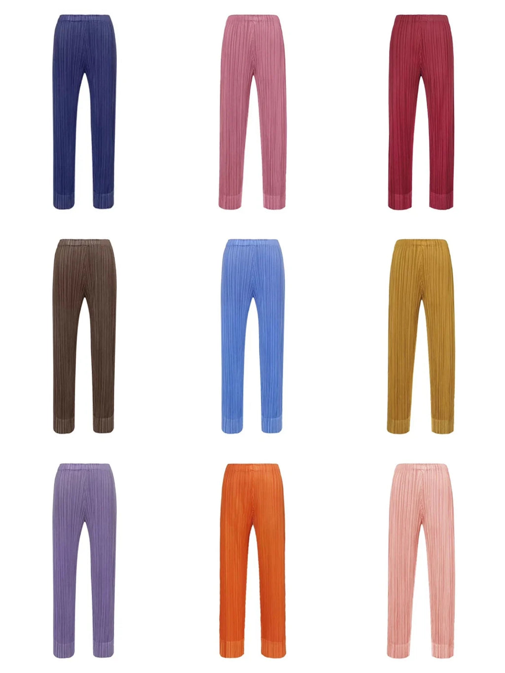 Miyake Pleated Simple Casual Ankle-Length Pants Spring Summer Autumn Pencil Pants Korean Fashion Women Basics Trousers In Stock