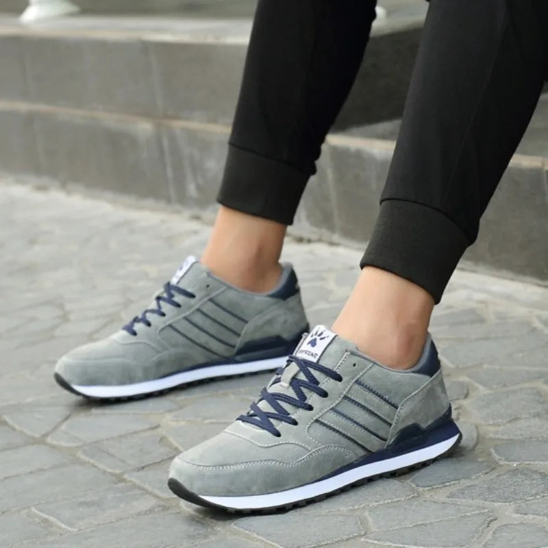 Sneakers for Men High Quality Suede Casual Shoes Luxury Tenis Shoes for Men Lace-up Flats Sport Running Shoes Кроссовки Мужские