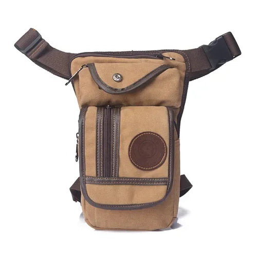 Men's Canvas Drop Leg Bag Motorcycle Multi-purpose Messenger Shoulder Bags High Quality Belt Hip Bum Waist Fanny Pack