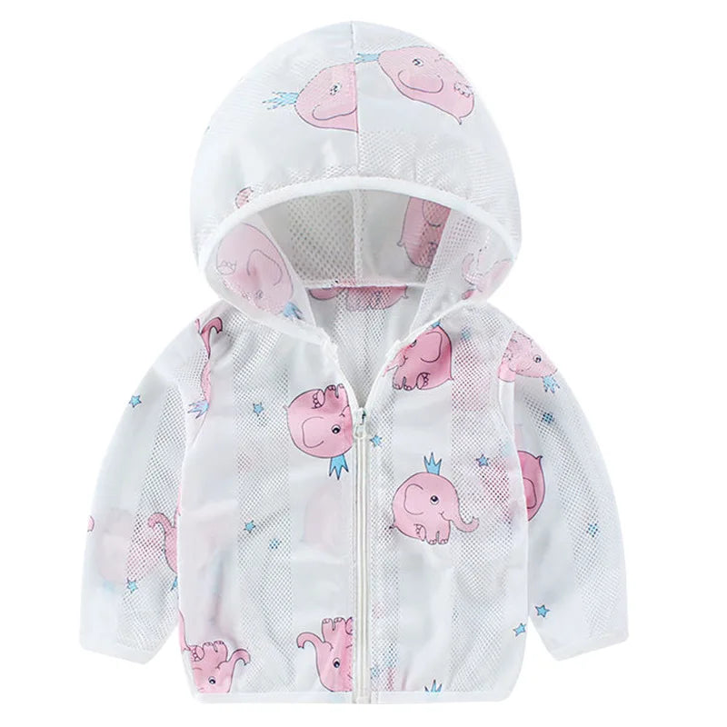 Children's Sunscreen Clothing Jacket Summer New Boys Little Girls Thin Coat Kids Outdoor Breathable Clothes
