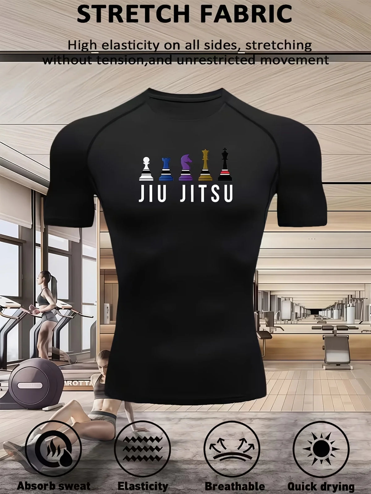 Men's Quick-Dry Compression Fitness Apparel, Suitable for Training, Jiu-Jitsu, Yoga, and Outdoor Sports Slim-Fit Sportswear