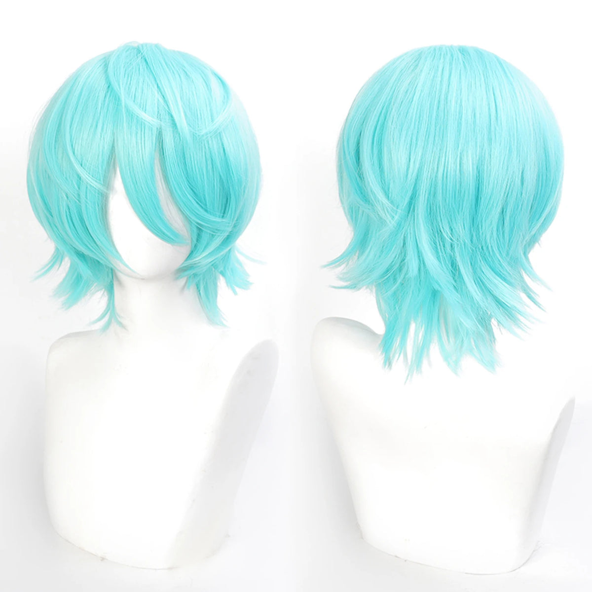 Short Wavy Bob Synthetic Wig with Air Bangs Heat Resistance Shoulder Length Curled 14inch Wigs for Daily Use Cosplay for Women