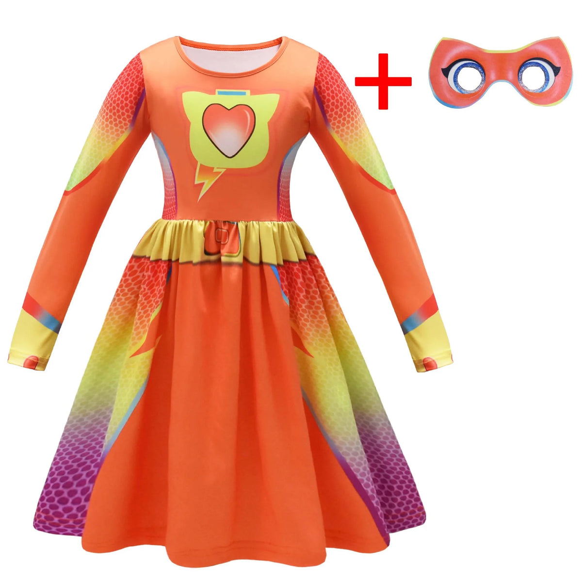 Kids Fly Sleeve Casual Dress Girls SuperKitties Costumes Cosplay Princess Dresses Fashionable trend dress Birthday Vestidos Gift