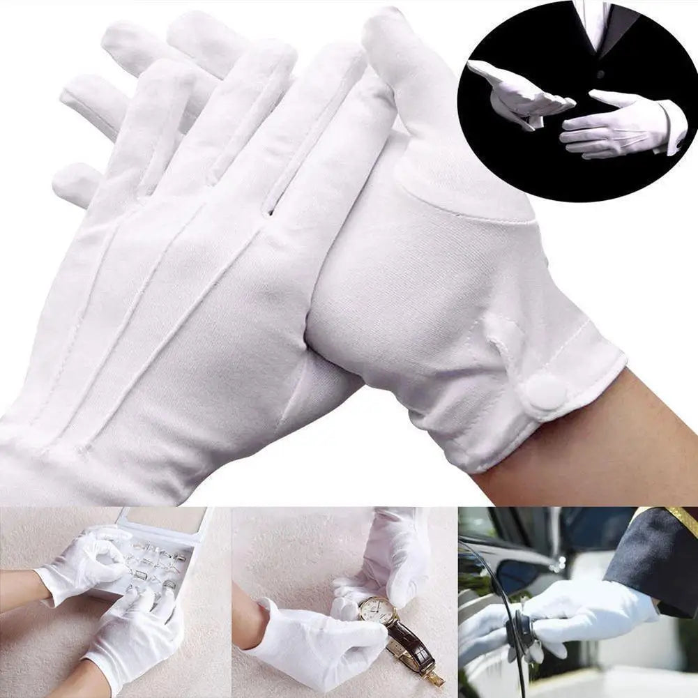 2026 White Work Gloves Men Women Etiquette Reception Honor Guard Ceremonial High Stretch Gloves Household Cleaning Tools