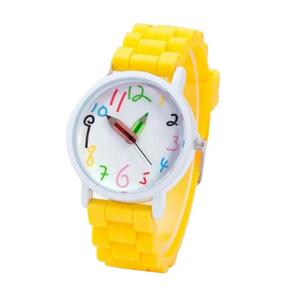 Children's Electronic Watch Cartoon Children Kids Round Dial Silicone Strap Analog Quartz Wrist Watch Gift