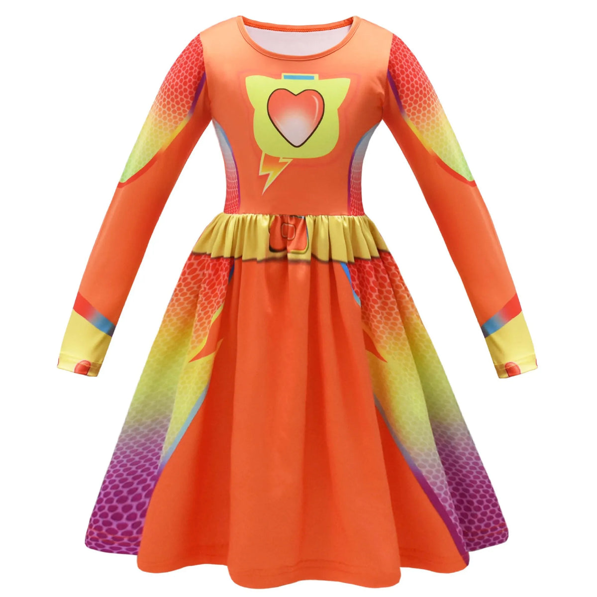 Kids Fly Sleeve Casual Dress Girls SuperKitties Costumes Cosplay Princess Dresses Fashionable trend dress Birthday Vestidos Gift