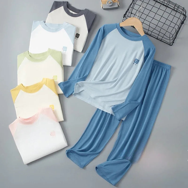 Modal Children's Pajamas Boys' Home Clothes Set Baby Air Conditioning Clothes Student Autumn Clothes Pants Girls' Underwear