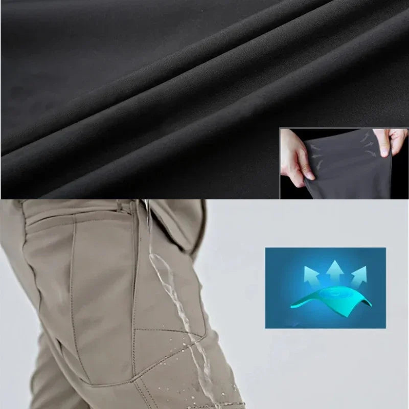 Men's Softshell Elastic Spring Autumn Cargo Pants Hiking Camping Climbing Casual Fitness Wear Tactical Military Combat Trousers
