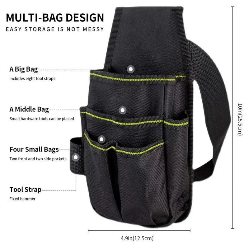 Tool Belt, Small Tool Pouch with Belt Clip, Electrician Tool Pouch, Tool Belts for Men, Utility Pouch with Adjustable Belt