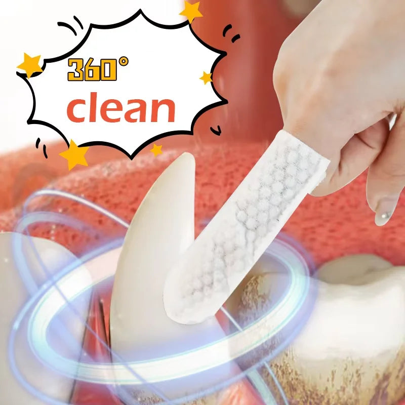 Pet Teeth Cleaning Products, Disposable Finger Toothbrush, Finger-Sleeve Wet Wipes, Oral Care For Dogs And Cats