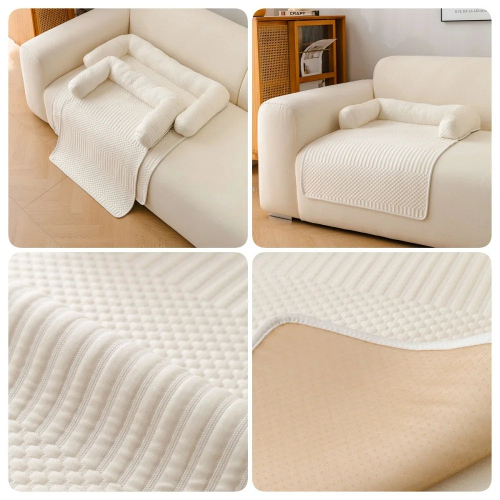 2026 Pet Bed Mat Breathable Dog Cooling Mat Non-Slip Comfortable Pet Sleeping Pad Detachable with Pillow Dog Sofa Cushion Indoor