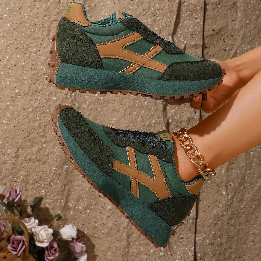 Women Sneakers  Casual Woman Lace Up Sport Shoes Luxury Platform Shoes Womens Leisure Light Anti-slip Running Shoes