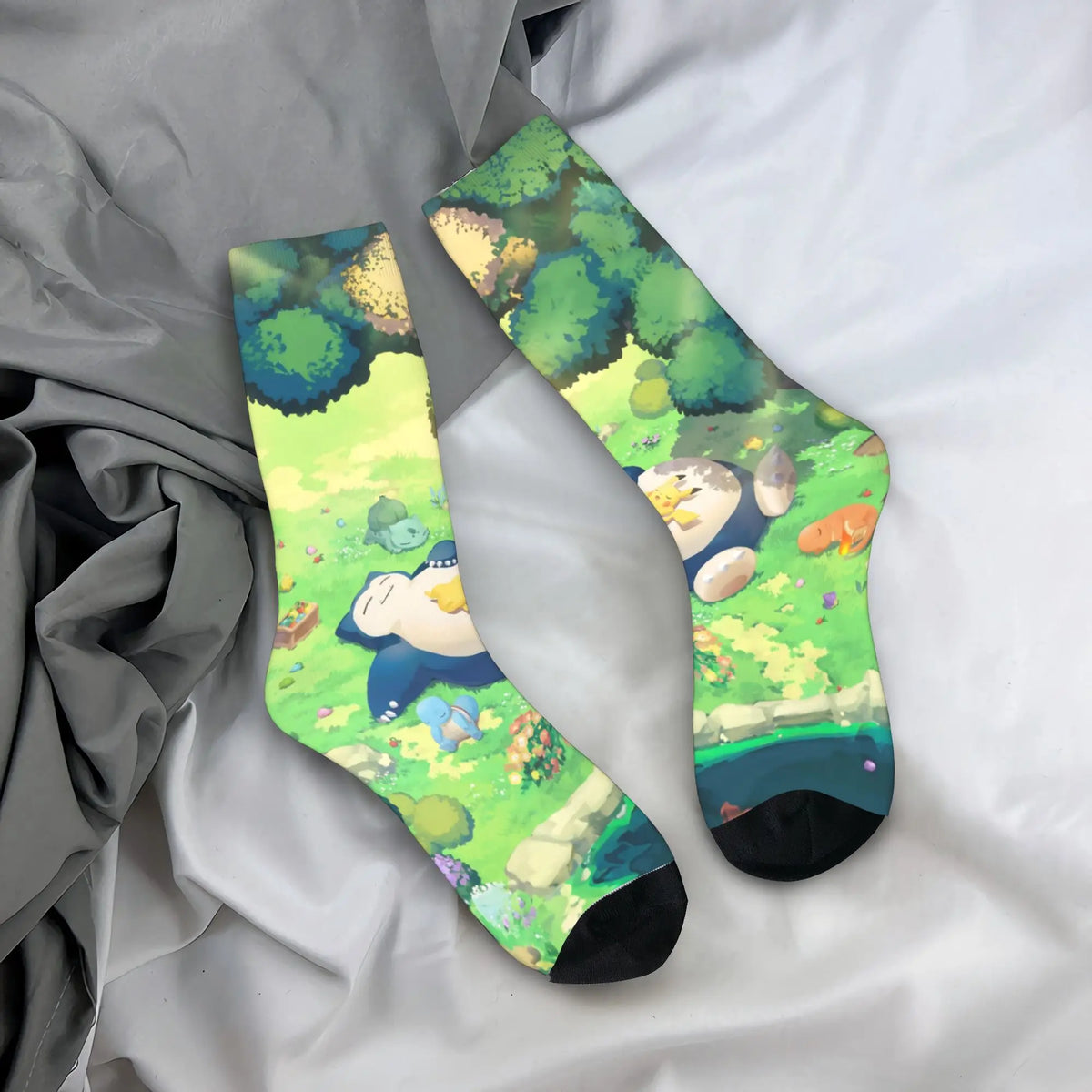 Happy Funny Male Men Socks Hip Hop Pokemons Cartoon Gengar Sock Polyester  Graphic Women's Socks Spring Summer Autumn Winter