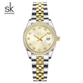 Shengke New Luxury Ladies Wristwatches Fashion Diamond Women's Quartz Watches Top Brand Woman's Gifts Clock Calendar Stainless S