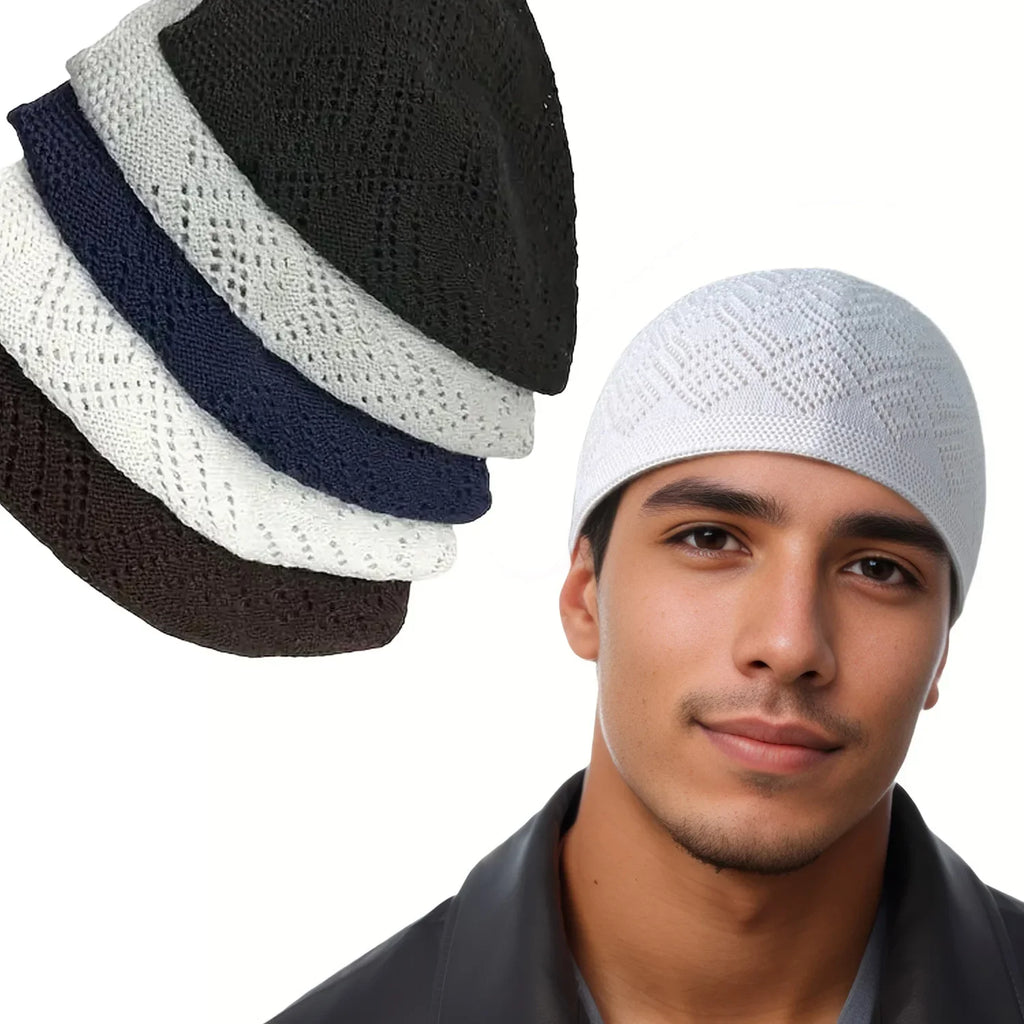 Men Prayer Hats Unisex Winter Warm Knitted Beanie Cap Islam Jewish India Caps Musulman Arab Men's Kippah Homme Hat