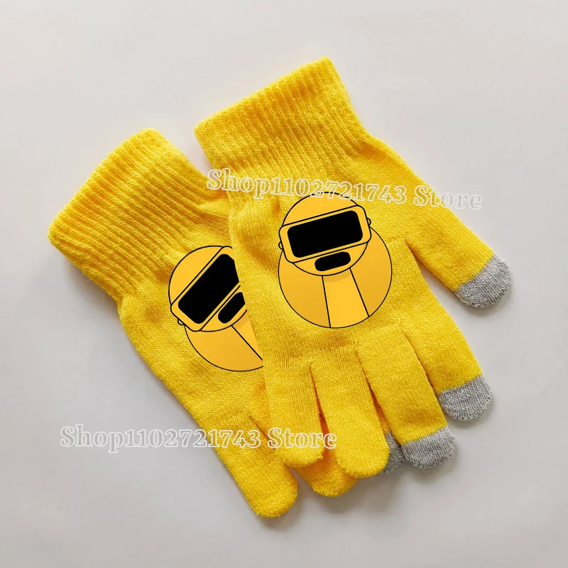 Sprunki Gloves for Children Anime Cartoon Cute Knitted Glove Boys Girls Winter Touchable Screen Warm Accessories Kawaii Mittens