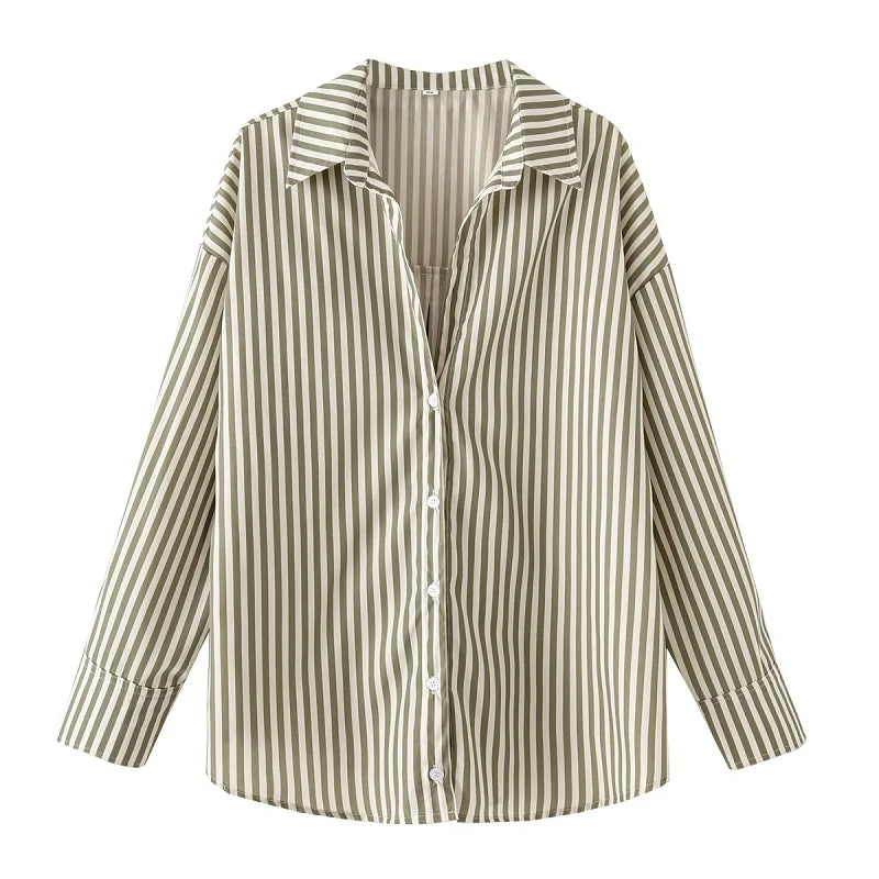 HXAO Elegant Blue Shirts & Blouses 2025 Women's Spring Long Sleeve Large Size Tops Fashion Casual Office Loose Tops For Female