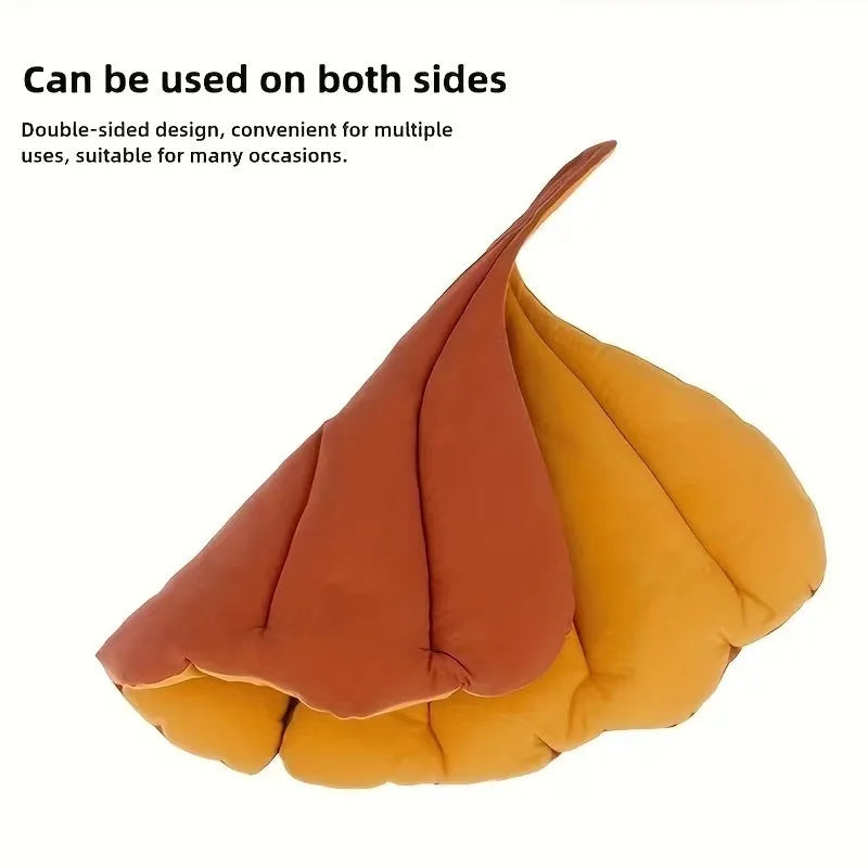 1-2PCS Leaf Shaped Pet Bed Reversible Soft Washable Non Slip Cushion for Cats Dogs Indoor Travel Camping Comfortable Cozy Mat