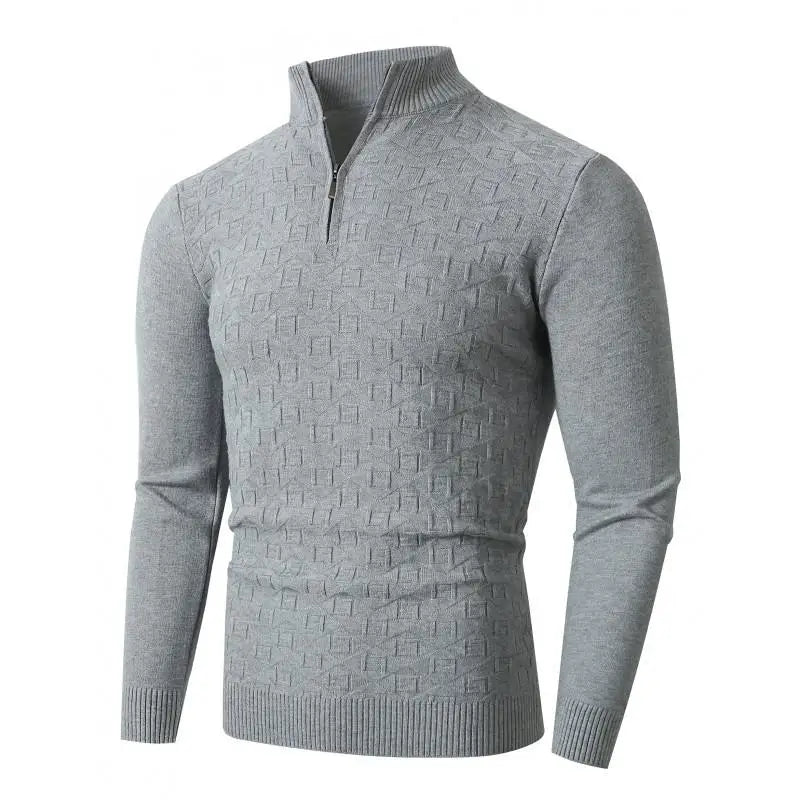 plus Size Men's Cable Knitted Jumper Funnel Neck Warm Pullover Half Zip Sweater Casual Streetwear for Winter And Autumn