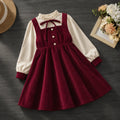 Kids Corduroy Long Dresses for Girls Clothes Teenagers Children Outfits Party Dress Autumn Warm Baby Costumes 6 8 10 12 13 Years