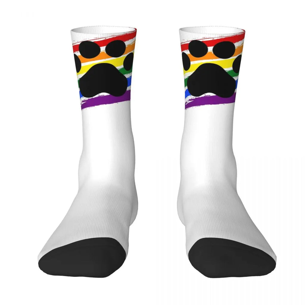 Men's Socks Pup Paw Dark Design Stockings Winter Gothic Warm Soft Socks Custom Climbing Non Slip Socks
