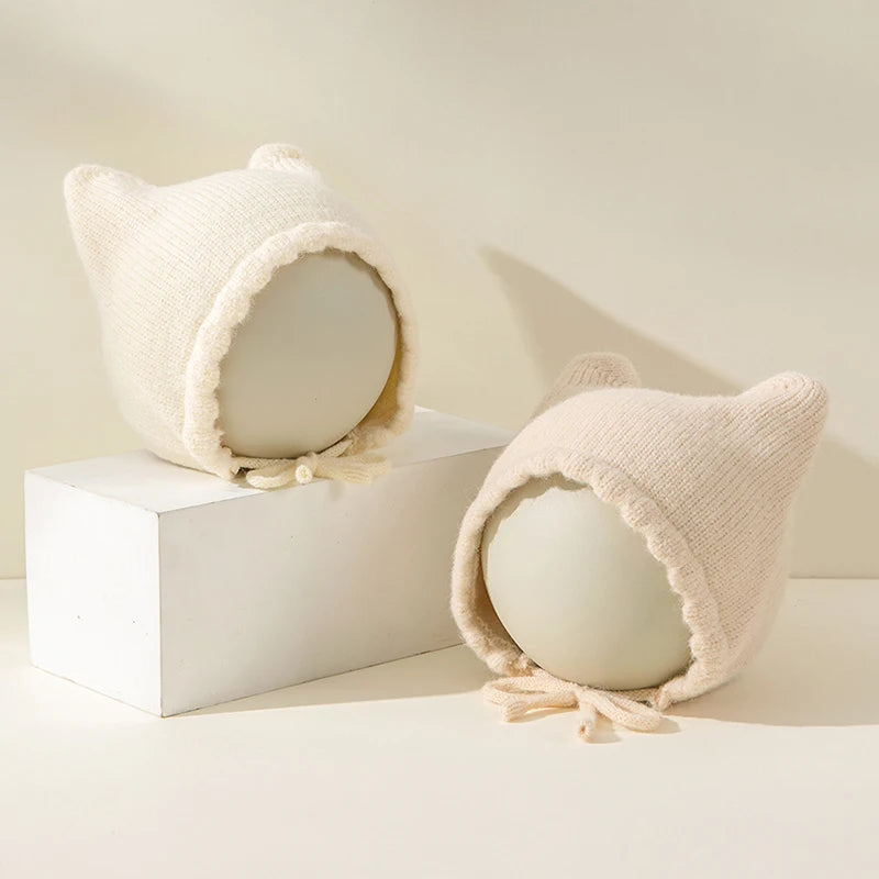 Baby Hats Autumn/Winter Baby Boys Girls Knitted Hat Toddler Knit Woolen Hat Children's Ear Protection Hats Infant Kids Warm Cap