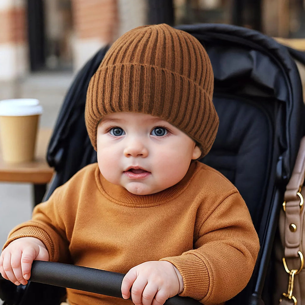 Knitted Hat For Boys And Girls Caps Fashion Simple Children Warm Skullies Beanies Cap Solid Toddler Kid Autumn Winter Beanie Hat