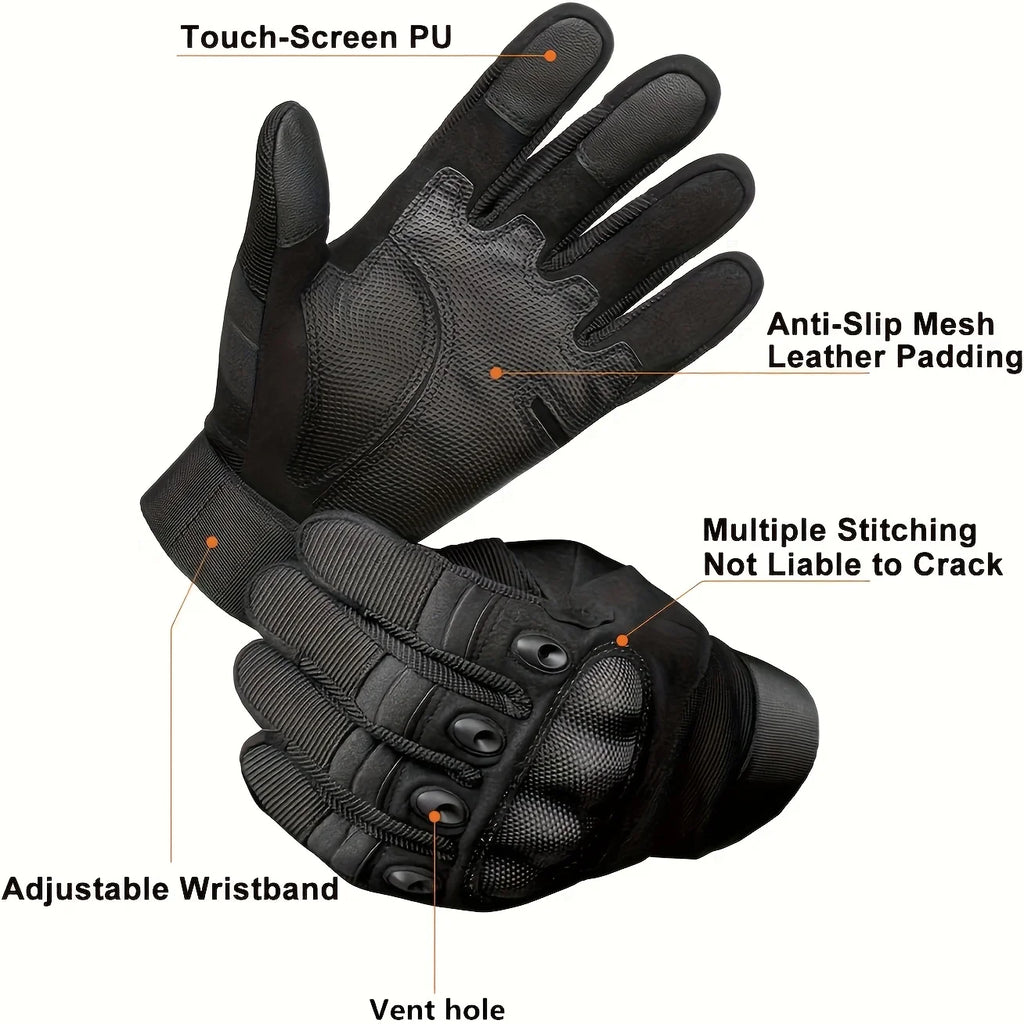 Outdoor Touchscreen Gloves for Men Full Finger Tactical Gloves, Palm Anti-Slip Design, Durable Gloves For Outdoor Activities
