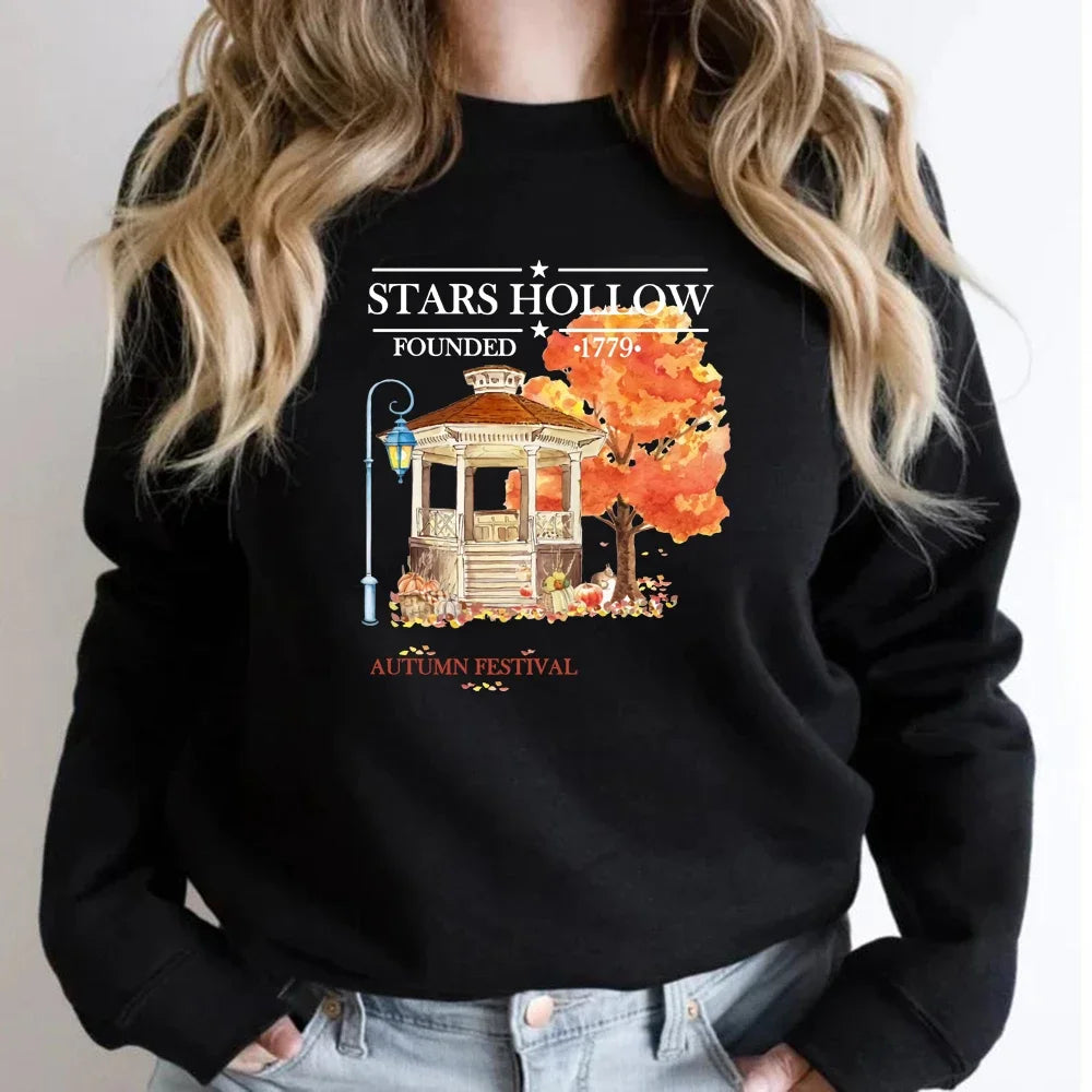 Stars Hollow Fall Crewneck Sweatshirt TV Show Inspired Hoodies Harajuku Graphic Hoodie Streetwear Women Top Unisex Sweatshirts