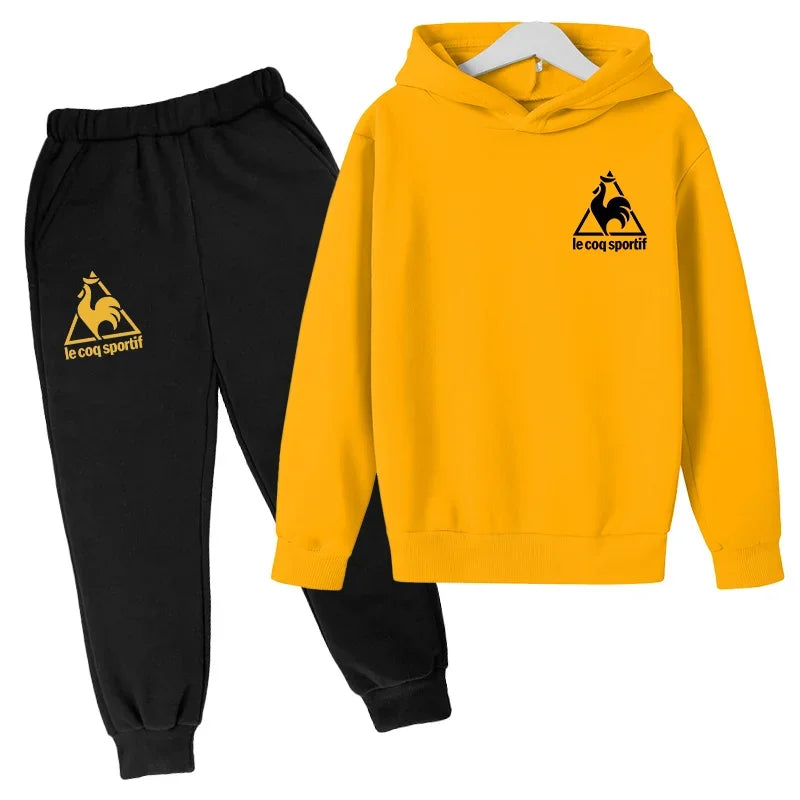 Kids Spring Autumn Casual Fashion Pullover Hoodie+Pants 2pcs Tracksuits 2-13 Years Boys Girls Streetwear Children Clothes Sets