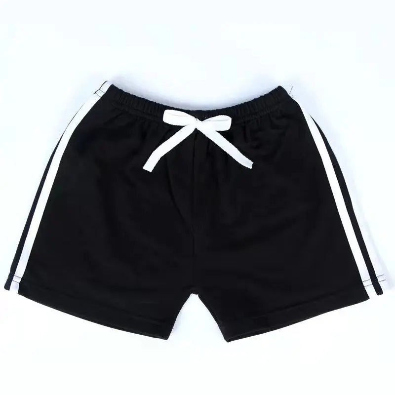 Boys Girls Shorts Cotton Black Red Soft for Kids Sport 2 to 3 4 5 6 7 8 9 10 11 12 13 14 Years 2024 Casual Children Short Pants