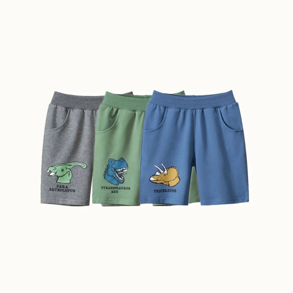 2025 Kids Cute Pant Kids Dinosaurs Cartoon Shorts for Boys 100% Cotton Sport Casual Pants 1-9 Years Children Boys Girls