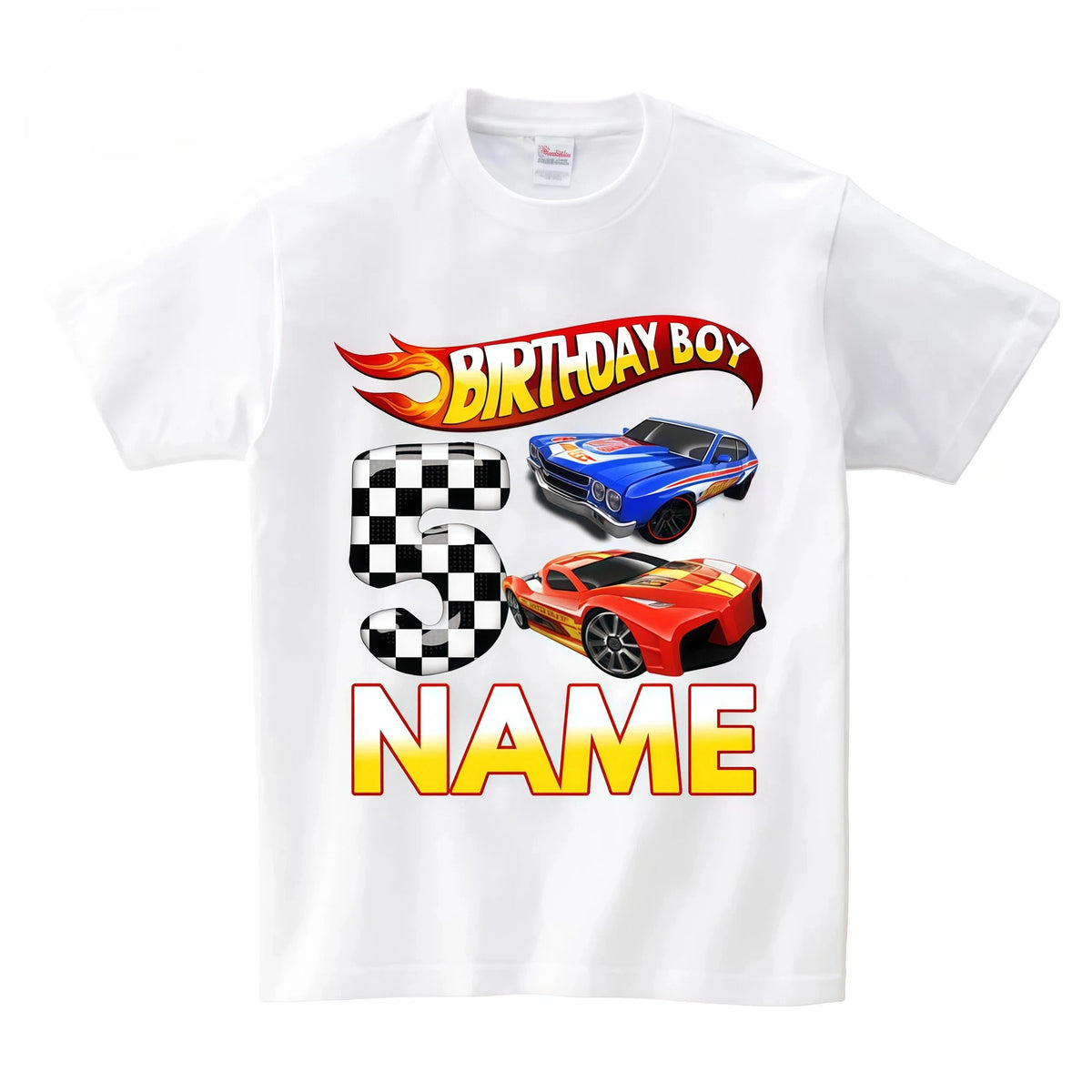Kids Racing Birthday T Shirt 5 Year Old 2nd T Shirt Kids Shirts for Children Party BOYS Summer Custom Name Toddler Baby T Shirts