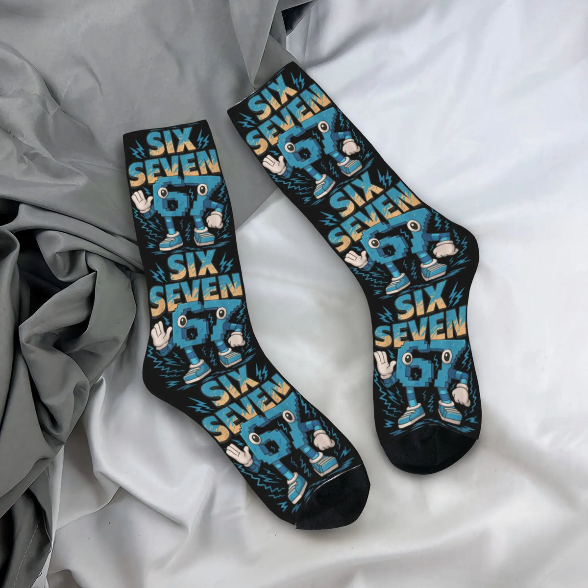 Adults Men Socks Meme 67 Six Seven 6 7 Italian Brainrot  Stockings Winter Novelty Warm Soft Socks Sports Anti Bacterial Socks