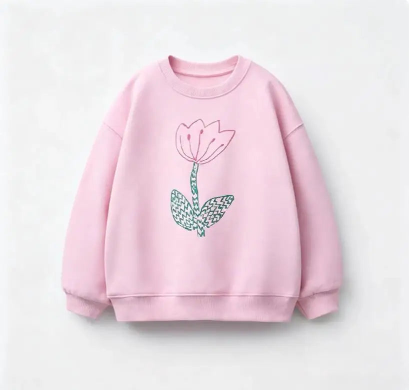 Kids Crewneck Sweatshirt Cartoon Printed Casual Pullover Top For Boys Girls Spring Autumn Loose Comfortable Long Sleeve Outfits