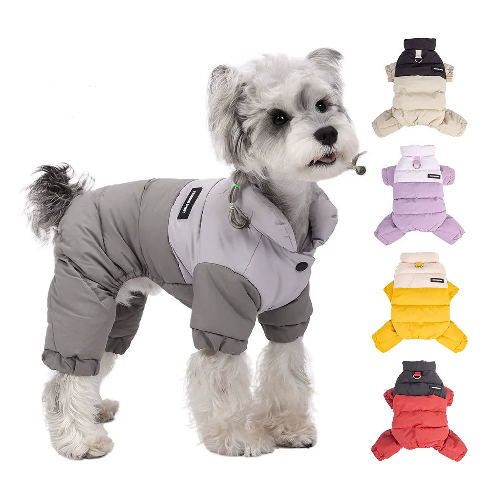 Winter Warmth Cotton Clothing for Pet Thickened Jumpsuit Coat Graphene Windproof Waterproof Pullable Dog Clothes