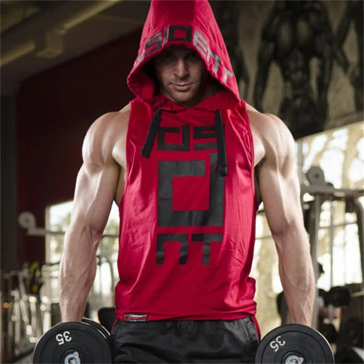 Mens Street Corner Pullovers Fitness Sport Sleeveless Hoodies Gym Bodybuilding Running Training Jogging Cotton Casual Sportswear