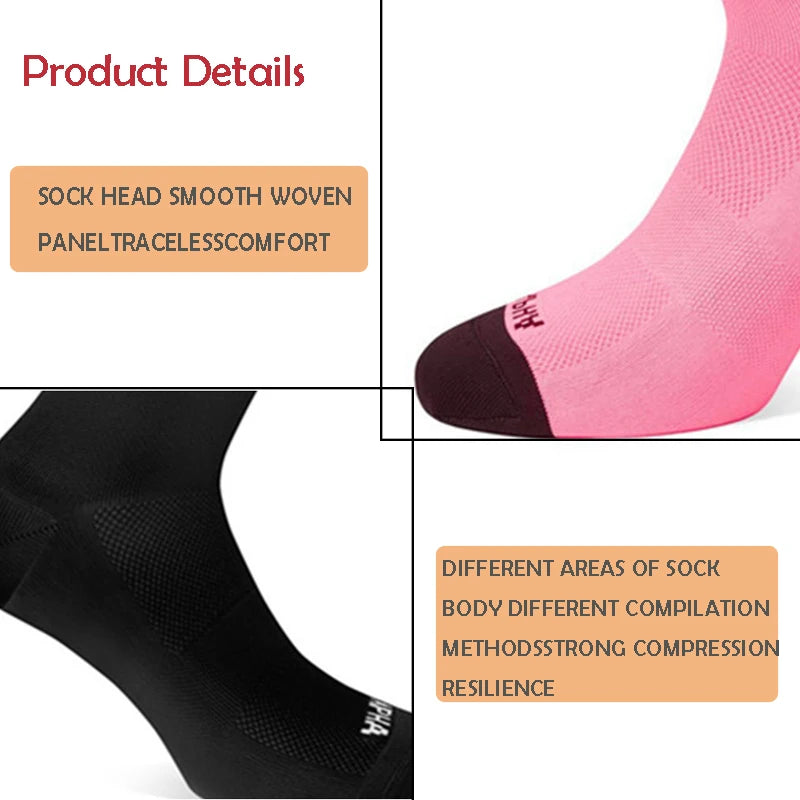 2 Pairs Cycling Socks Men Mesh Breathable High Quality Professional Competition Brand Sport Running Socks Road Bicycle Socks
