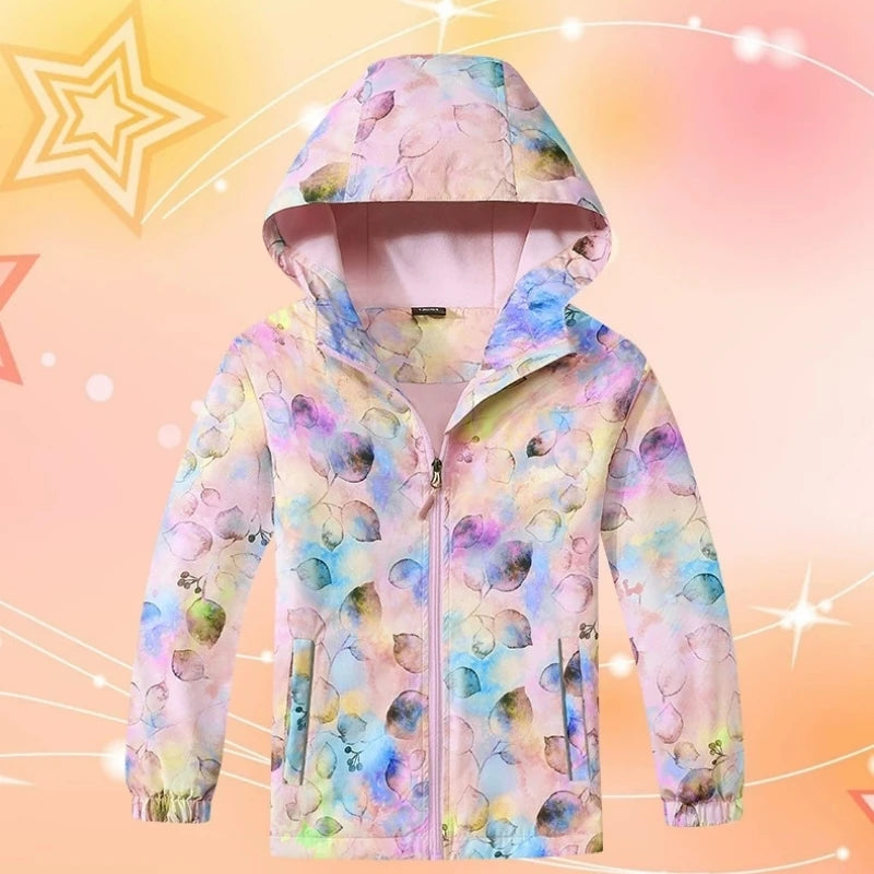 Boys Girls Jackets Lightweight Waterproof Hooded Raincoats Windbreakers for Kids Children's Softshell Coat Outdoor Sports Jacket