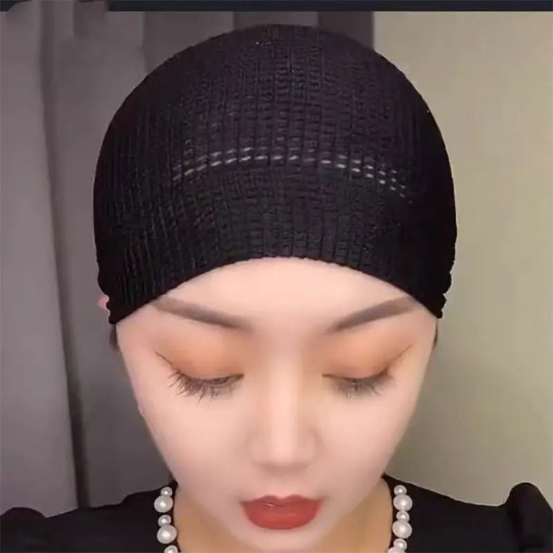 Muslim Mesh Hats for Women Lightweight Portable Solid Color Caps Islamic Skull Caps Black Hair Net
