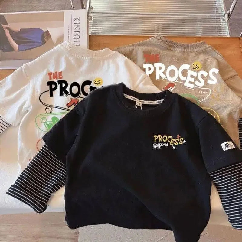 Kids T-shirts 2026 Spring Autumn Children Tees Long Sleeve Tops for Boys Cartoon Toddler Blouse Baby Clothes 1-6T